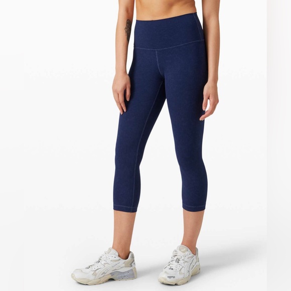 Lululemon Wunder Under Crop High-Rise *Spray 21"Indigo Spray Mineral Blue - Picture 2 of 6